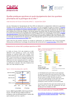 Image de l'étude : Quelles pratiques sportives et quels équipement dans les QPV